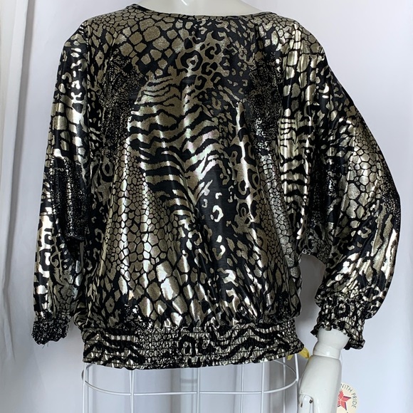 Vintage 80s silver and black blouse - Picture 7 of 7
